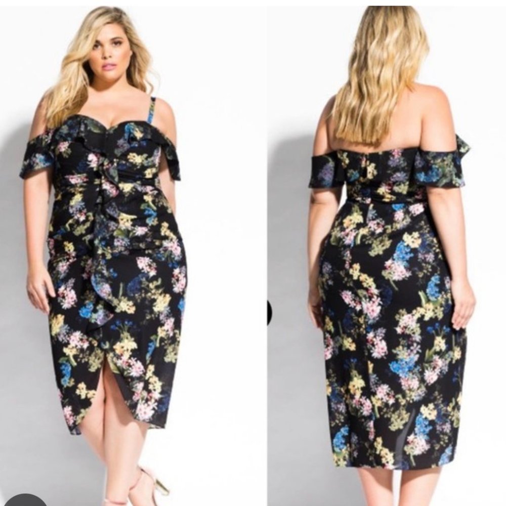 City Chic Honeysuckle Dress Size L/20